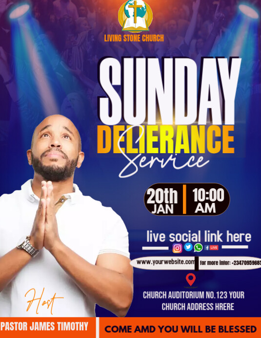 CHURCH FLYER Рекламная листовка (US Letter) template