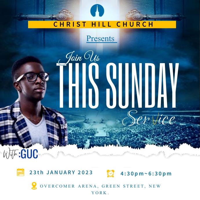 Church flyer Publicação no Instagram template