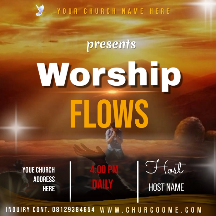 CHURCH FLYER Square (1:1) template