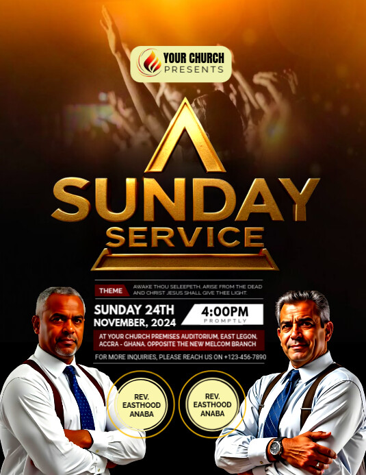 Church flyer Volantino (US Letter) template
