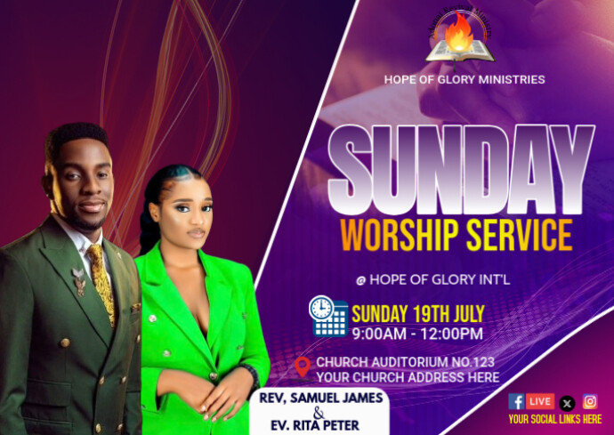 CHURCH FLYER 明信片 template