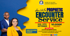 Yellow Church Service Invitation Facebook Event Cover Template