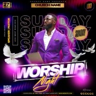 Black Church Worship Night Instagram Post Template