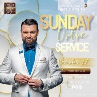 White Sunday Online Service Квадрат Template