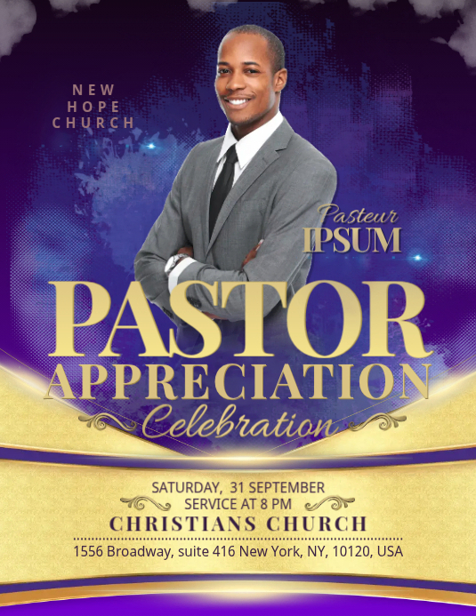 Church Flyer Pastor Appreciation Template | PosterMyWall