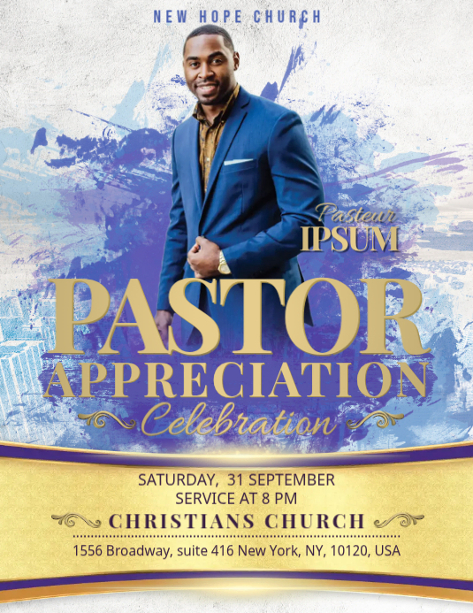 Church Flyer Pastor Appreciation Template | PosterMyWall