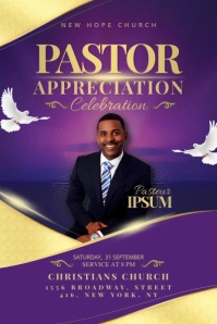 Church Flyer Pastor Appreciation Transparent 4 stopy × 6 stóp template