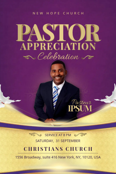 Church Flyer Pastor Appreciation Template | PosterMyWall