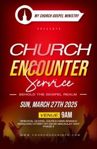 church flyer poster Media Página Ancho template