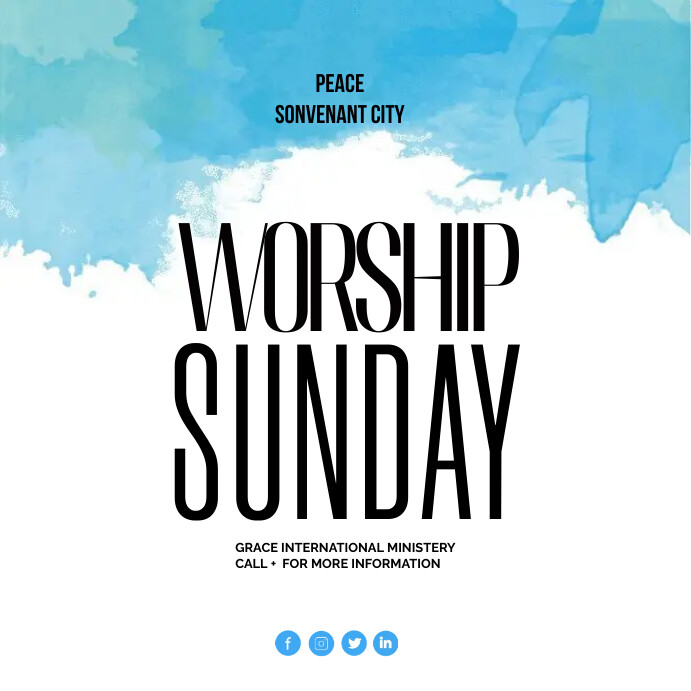 CHURCH FLYER/SUNDAY SERVICE (6) Instagram Post template