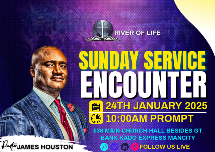 Church flyer template Poskaart