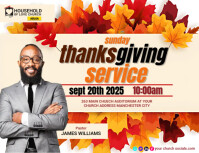 Amarillo Thanksgiving Church Service ใบปลิว Template