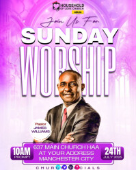 Church flyer template Instagram Portrait