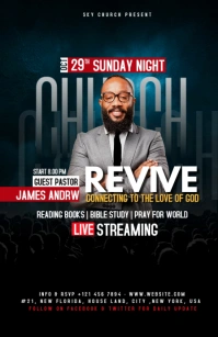 Church Flyer Template Half Page Wide