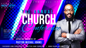 蓝色 Church Conference Facebook Cover Video Template