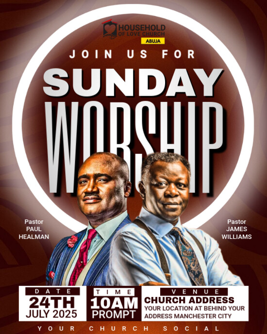 Church flyer template Instagram Portrait