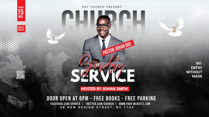 Church Flyer Template YouTube 频道封面图片