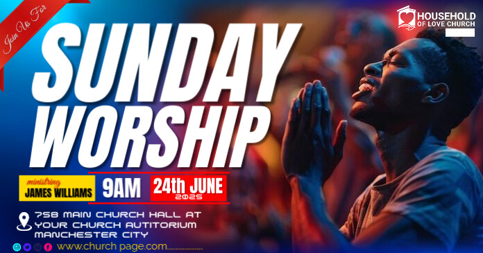 Church flyer template Immagine condivisa di Facebook