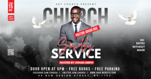Black Sunday Church Service Reklama na Facebooka Template