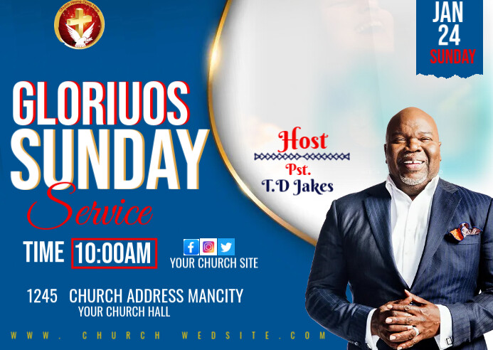 Church flyer template Poskaart