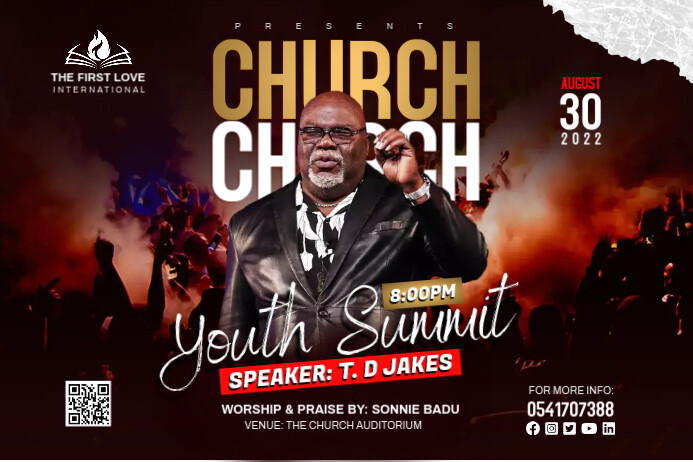 Church Flyer Template Banner 4' × 6'