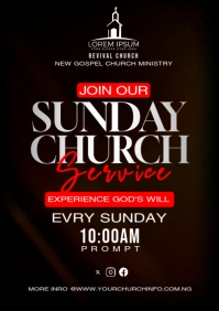 church flyer template A5
