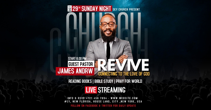 Church Flyer Template Reklama na Facebooka