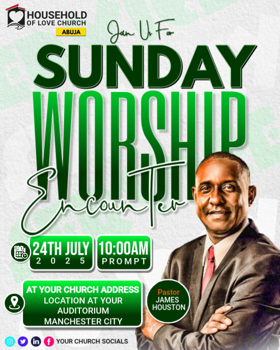 Church flyer template Instagram Portrait