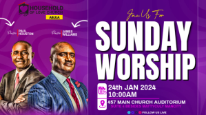 蓝色 Sunday Worship Service Digital Display Template