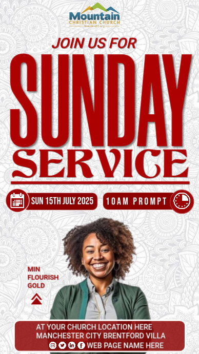 CHURCH FLYER TEMPLATE História do Instagram