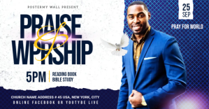 Blanco Church Praise and Worship Service Facebook Ad Template