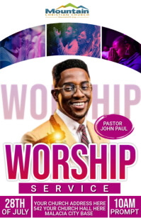 CHURCH FLYER TEMPLATE Half Page Wide