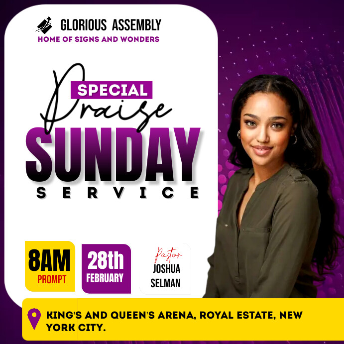 Church flyer template  Religious event design Instagram na Post