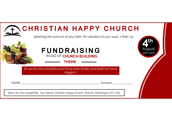 Church Raffle Graphics Church Fundraiser Card Template | PosterMyWall