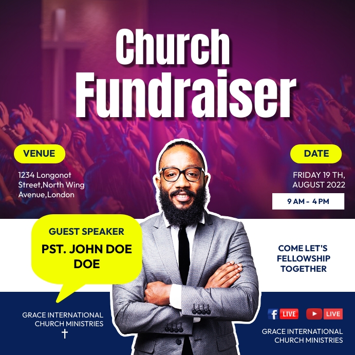 CHURCH FUNDRAISER FLYER Template | PosterMyWall