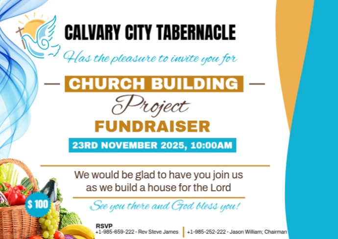 Church Raffle Graphics White Church Fundraiser A6 Template | PosterMyWall