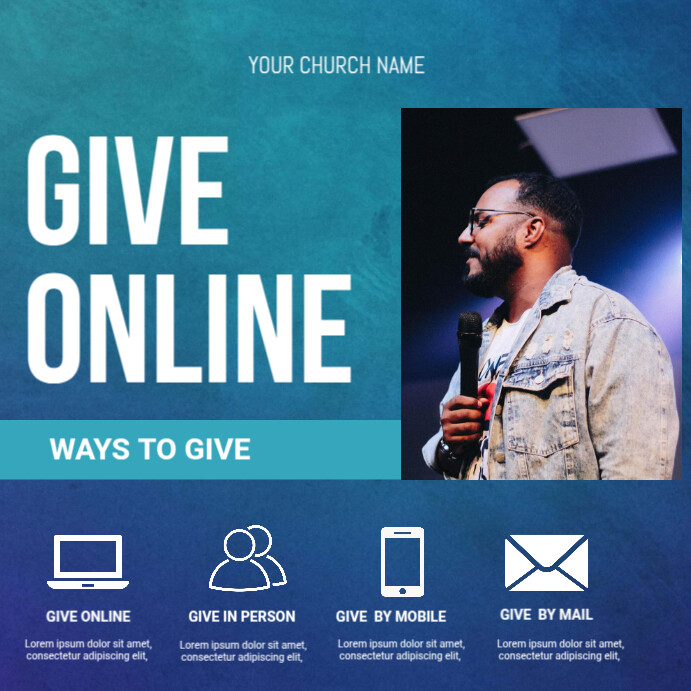 Church giving flyer Publicação no Instagram template