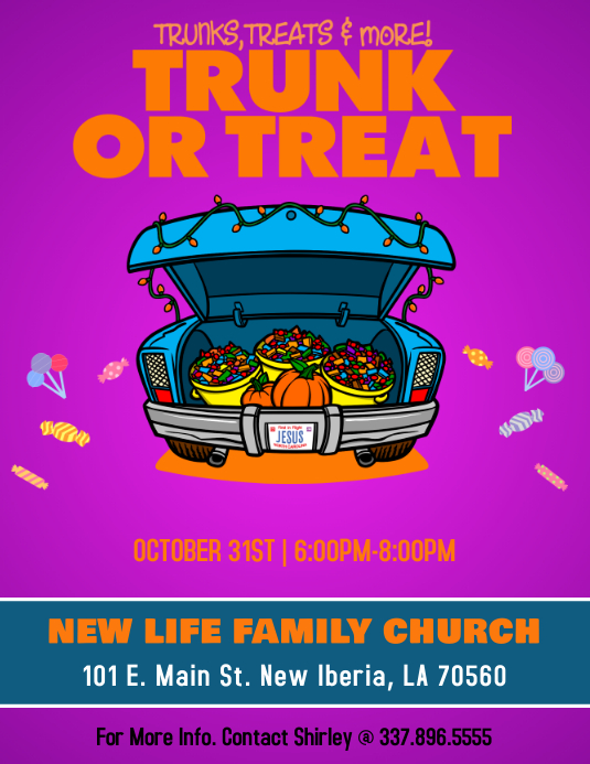 Church Hallelujah Night Trunk Or Treat Template Postermywall