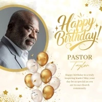 Church happy birthday instagram square design template