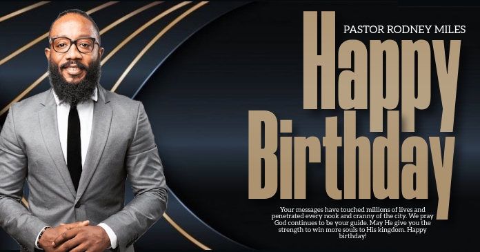 Church happy birthday pastor design template Gambar Bersama Facebook