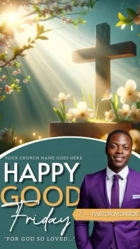 CHURCH HAPPY GOOD FRIDAY MESSAGE TEMPLATE Instagram-verhaal