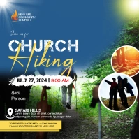 Church hiking poster Publicação no Instagram template