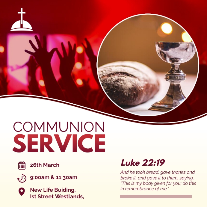 Copy of Church holy communion service | PosterMyWall