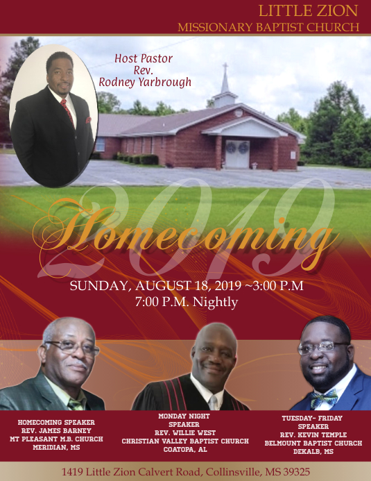 Church Homecoming Flyer (format US Letter) template