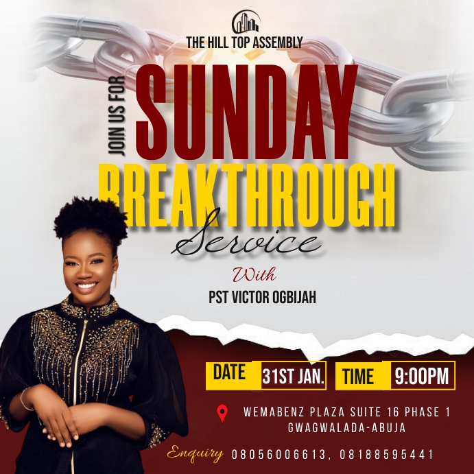 church impartation service Instagram na Post template