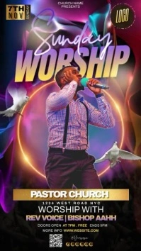 Church instagram story post template