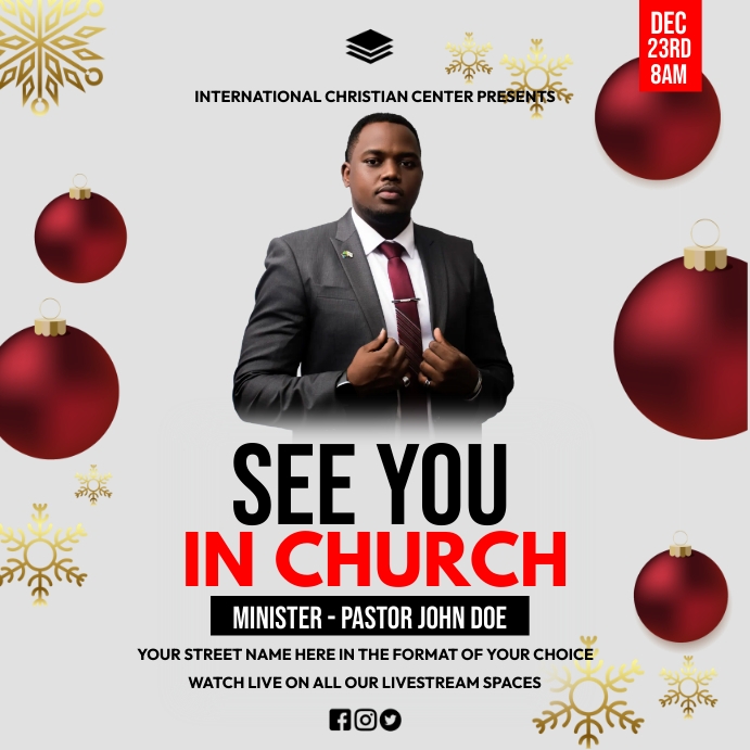church invitation Instagram Post template