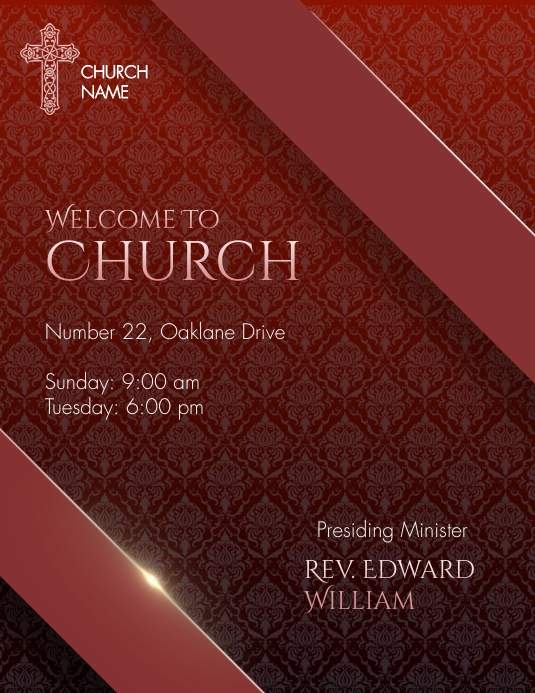 Church Invitation Flyer (3) Ulotka (US Letter) template