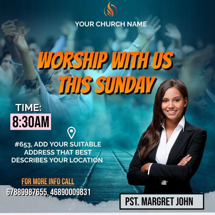 Church invitation flyer church template | PosterMyWall