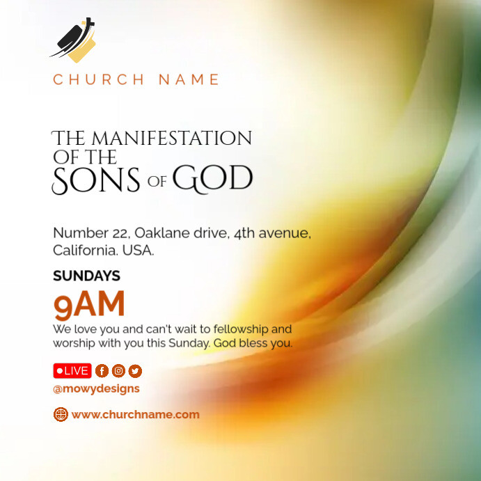 Church Invitation Instagram Post Template | PosterMyWall